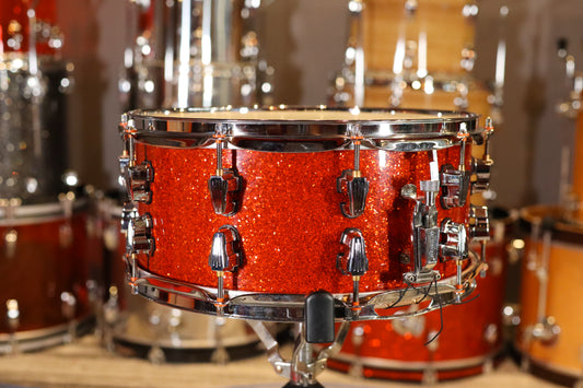 Ludwig 14x6.5 Keystone Oak Snare Drum in Orange Glass Glitter